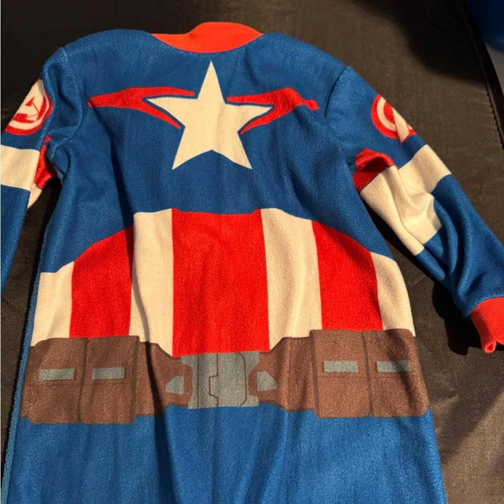 Marvel Captain America Fleece Costume Onesie in Blue, Red, White - Picture 3 of 11